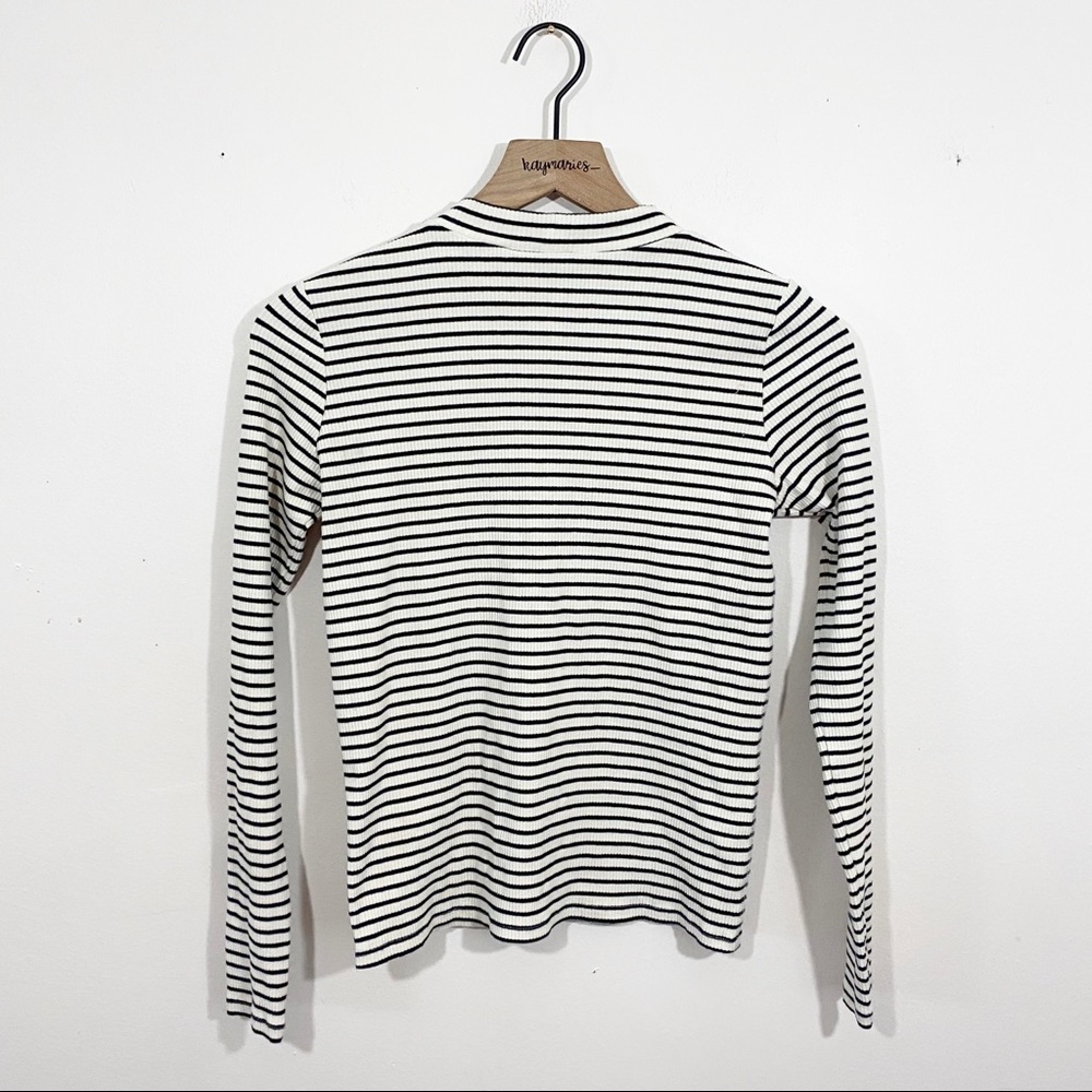 H&M Striped High Neck Long Sleeve Top Size S - Picture 4 of 4